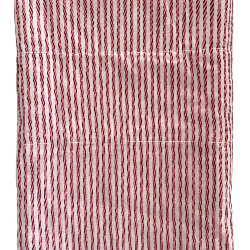 Red and White Striped Linen Valance Set of 2 60